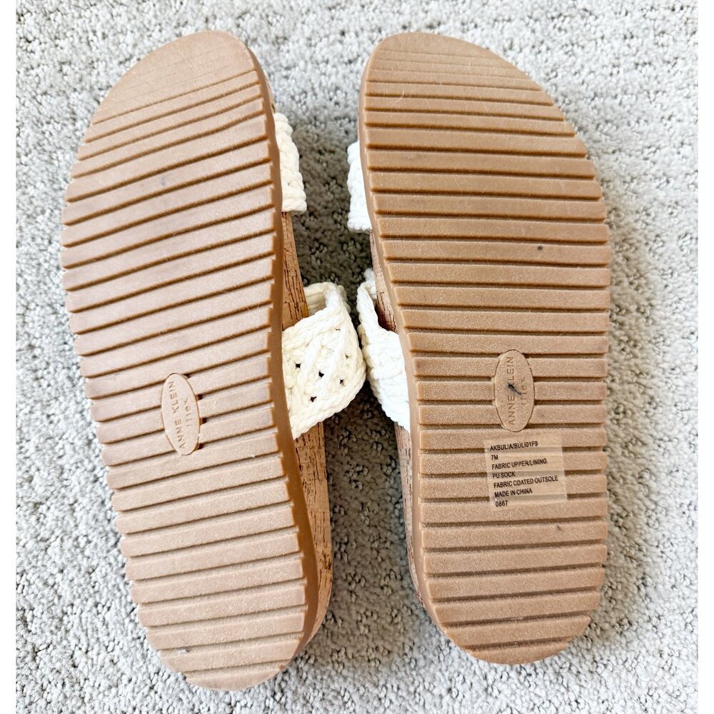 ANNE KLEIN White Bulia Crochet Bow Sandals 7M - Picture 7 of 10